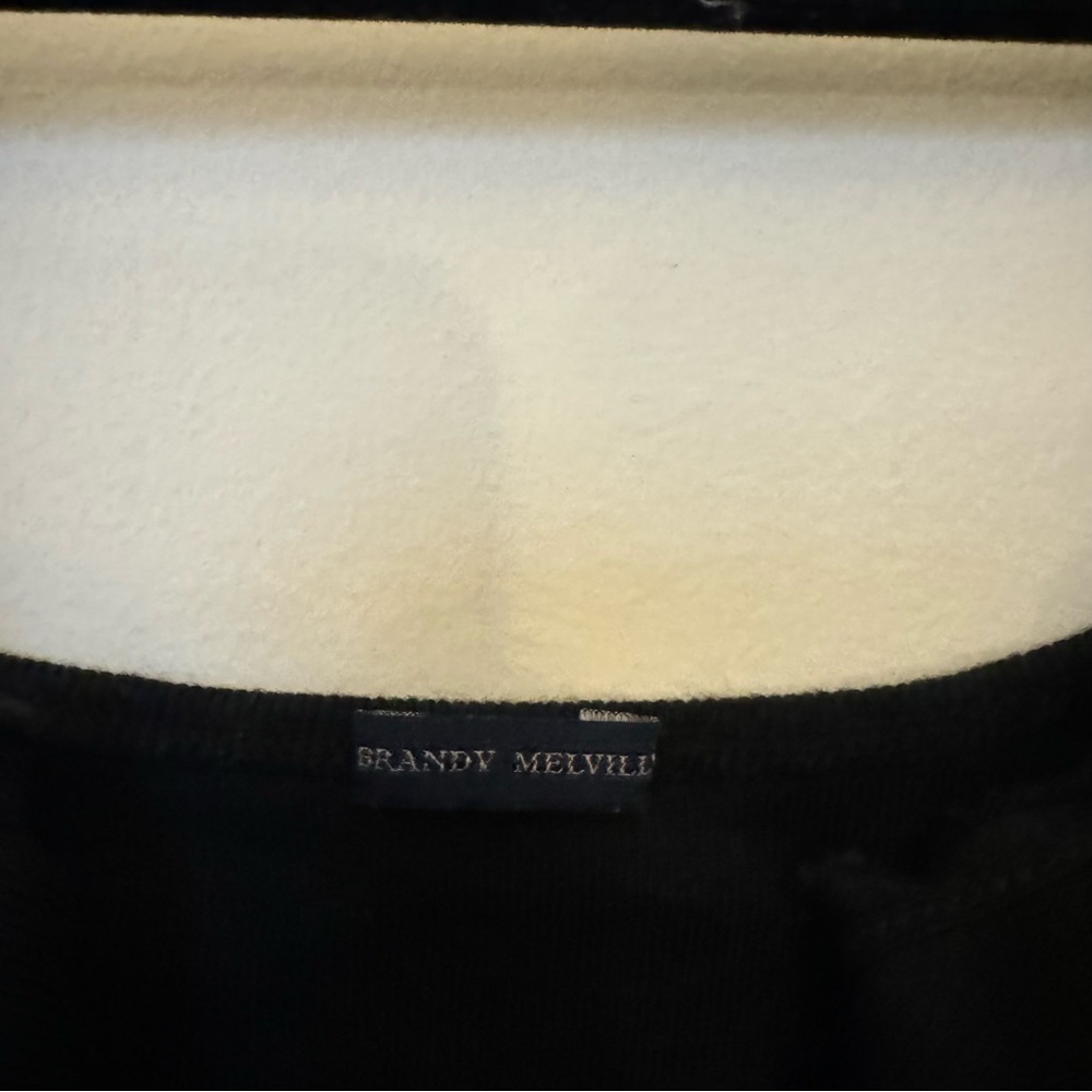 Brandy Melville Black Lettuce Hem Cami Tank Top - Picture 4 of 5
